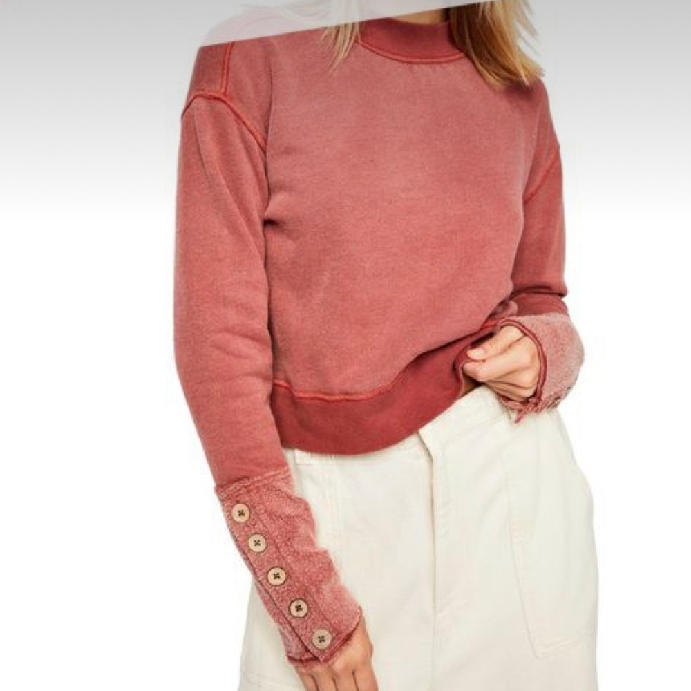 Free People red cropped sweatshirt size s lightly used